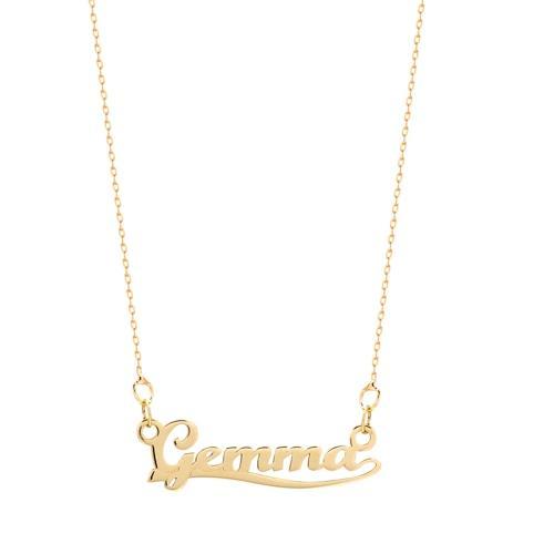 9ct Yellow Gold Personalised Gemma Style Name Necklace - My Jewel World