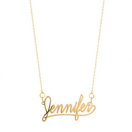 9ct Yellow Gold Personalised Jennifer Style Name Necklace - My Jewel World