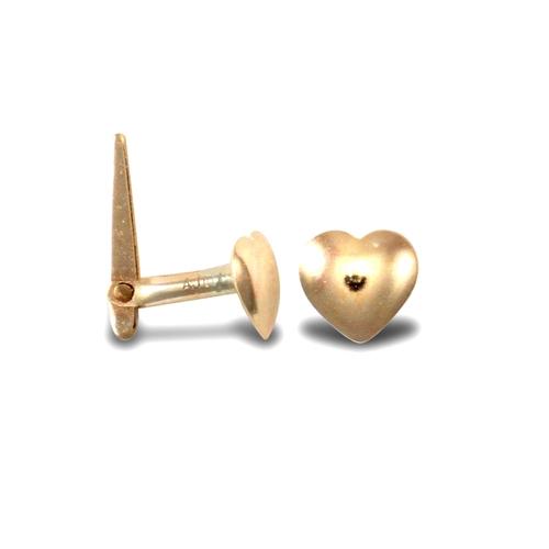 9ct Yellow Gold Plain Domed Love Heart Hinged Nose Stud 4mm - My Jewel World