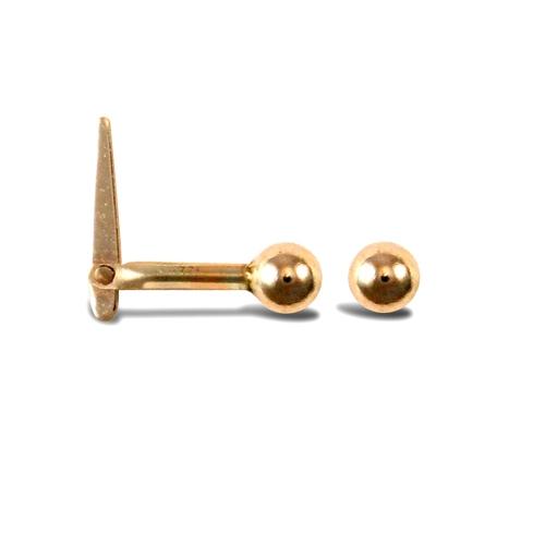 9ct Yellow Gold Plain Polished Ball Hinged Nose Stud 2.5mm - My Jewel World