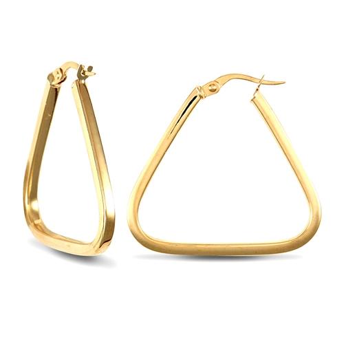 9ct Yellow Gold Polished Triangle Shape Hoop Earrings 31x30mm - My Jewel World