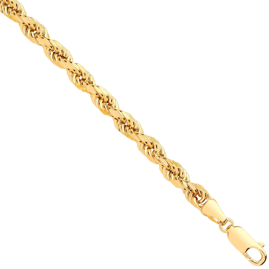 9ct Yellow Gold Semi-Solid 4.5mm 22 Inch Rope Necklace 16.0g - My Jewel World