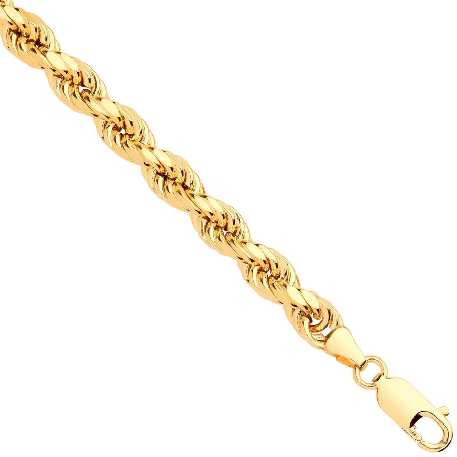 9ct Yellow Gold Semi-Solid 6.0mm 22 Inch Rope Necklace 25.0g - My Jewel World