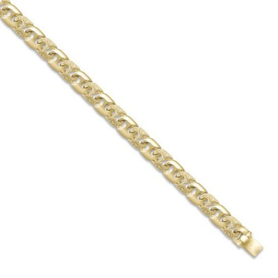 9ct Yellow Gold Solid 12.0mm 9 Inch Curb Bracelet 30.0g - My Jewel World