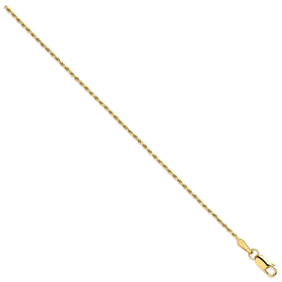 9ct Yellow Gold Solid 1.2mm 16 Inch Rope Necklace 2.5g - My Jewel World