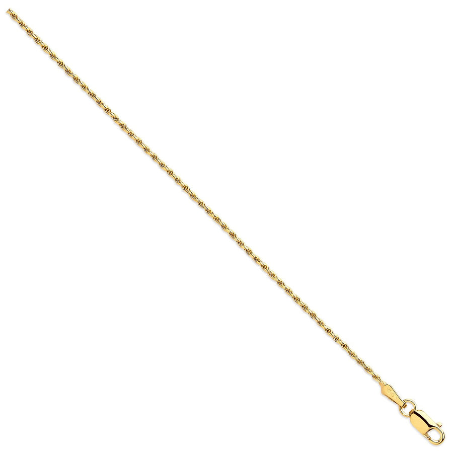 9ct Yellow Gold Solid 1.2mm 18 Inch Rope Necklace 2.7g - My Jewel World