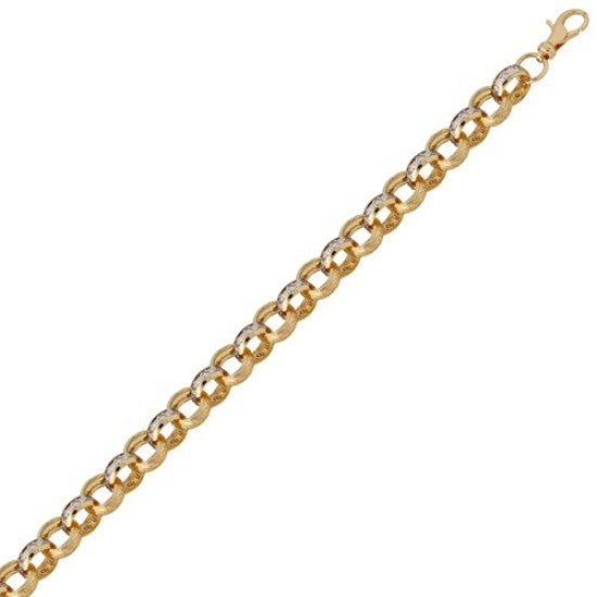 9ct Yellow Gold Solid 13.5mm 8.5 Inch CZ Belcher Bracelet 36.1g - My Jewel World