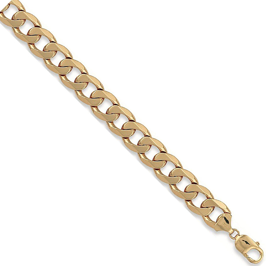 9ct Yellow Gold Solid 14mm 8 Inch Curb Bracelet 60.0g - My Jewel World
