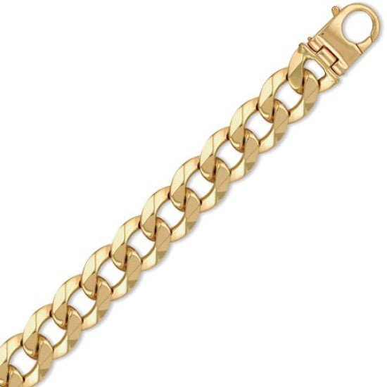 9ct Yellow Gold Solid 20.0mm 9 Inch Curb Bracelet 125.0g - My Jewel World