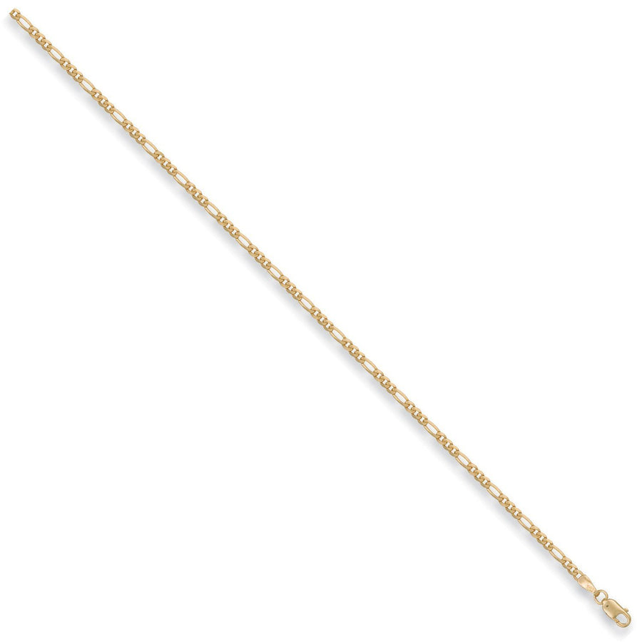 9ct Yellow Gold Solid 2mm 18 Inch Figaro Necklace 3.6g - My Jewel World