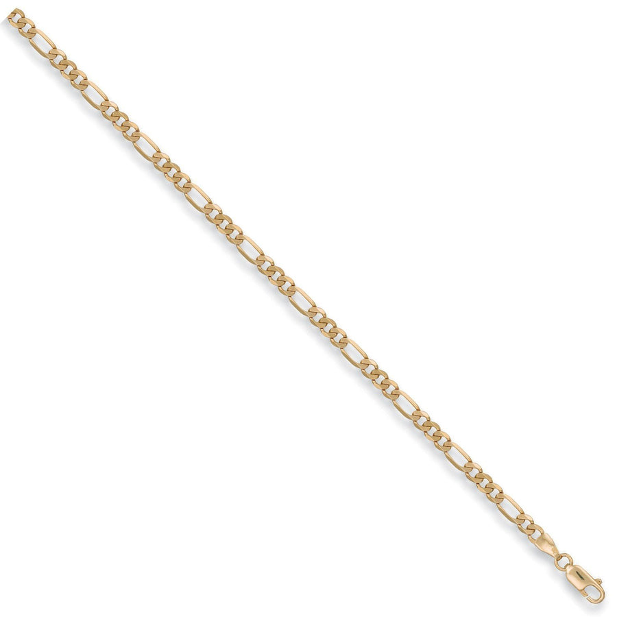 9ct Yellow Gold Solid 4mm 7 Inch Figaro Bracelet 4.0g - My Jewel World