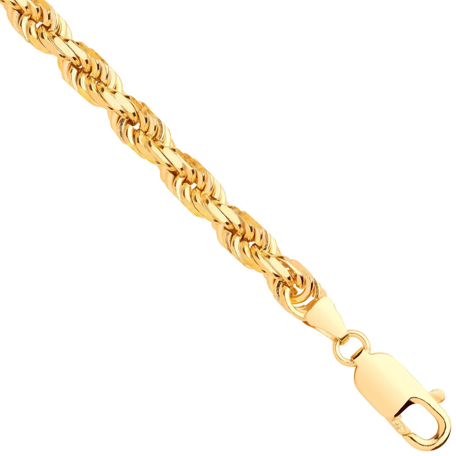 9ct Yellow Gold Solid 5.2mm 22 Inch Rope Necklace 55.0g - My Jewel World