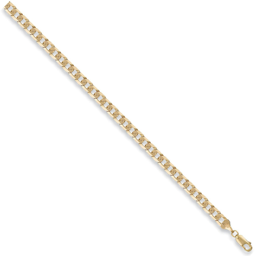 9ct Yellow Gold Solid 5mm 18 Inch Flat Curb Necklace 13.5g - My Jewel World