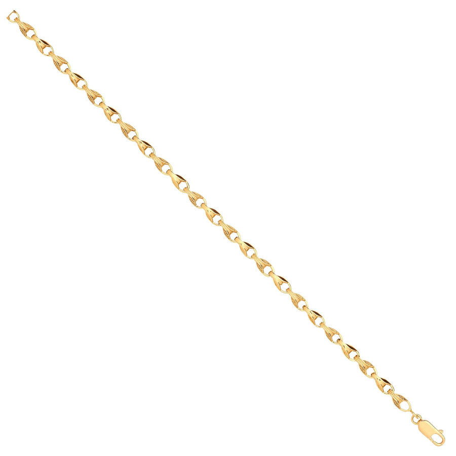 9ct Yellow Gold Solid 5mm 24 Inch Plain & Engraved Tulip Necklace 42.0g - My Jewel World