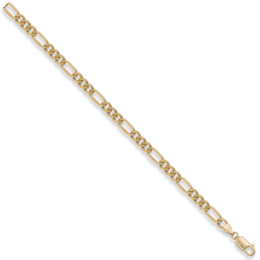 9ct Yellow Gold Solid 6mm 8 Inch Figaro Bracelet 8.3g - My Jewel World