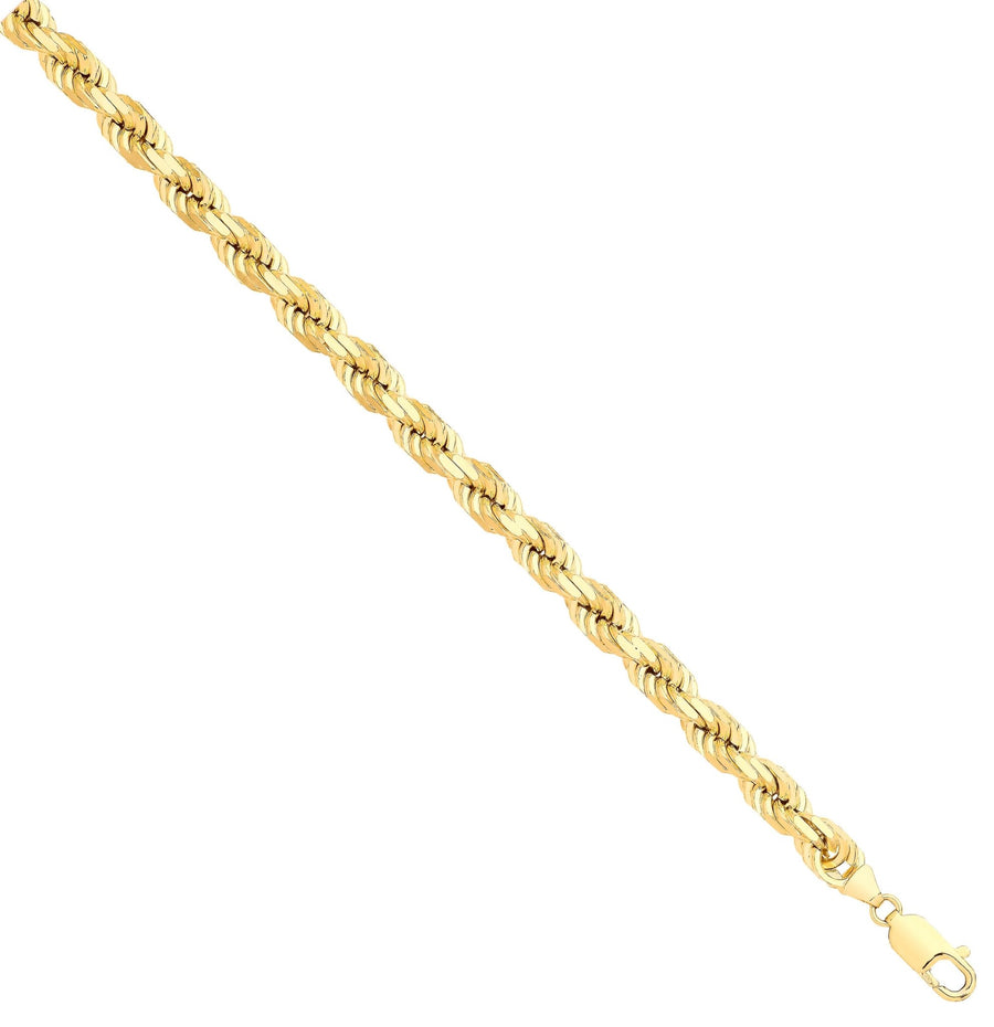 9ct Yellow Gold Solid 7.5mm 22 Inch Rope Necklace 105.0g - My Jewel World