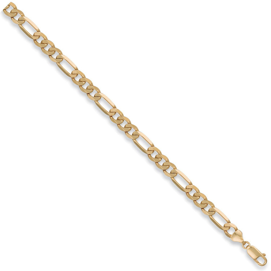 9ct Yellow Gold Solid 8mm 18 Inch Figaro Necklace 27.0g - My Jewel World