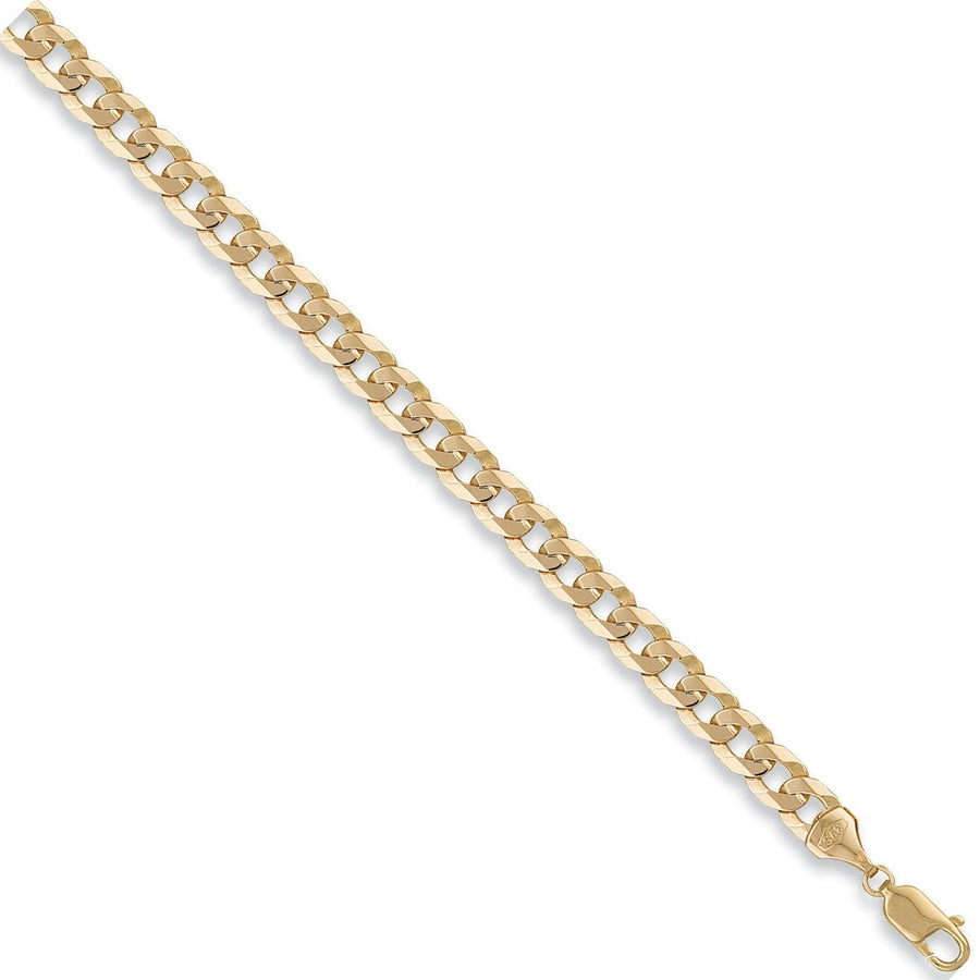 9ct Yellow Gold Solid 8mm 18 Inch Flat Curb Necklace 25.5g - My Jewel World