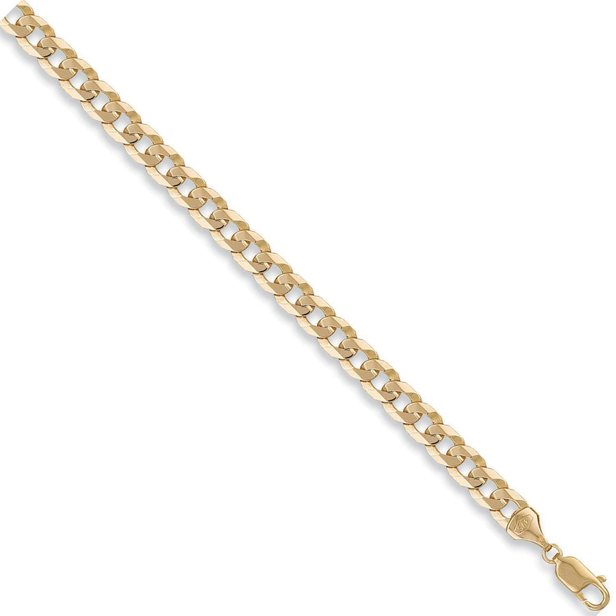 9ct Yellow Gold Solid 8mm 20 Inch Flat Curb Necklace 28g - My Jewel World