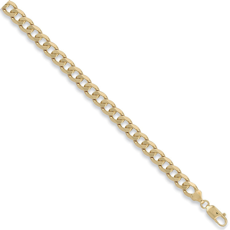 9ct Yellow Gold Solid 9mm 8 Inch Curb Bracelet 21.5g - My Jewel World