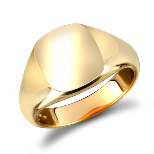 9ct Yellow Gold Square Shaped Plain Signet Ring