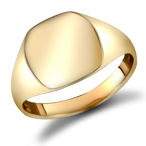 9ct Yellow Gold Square Shaped Plain Signet Ring