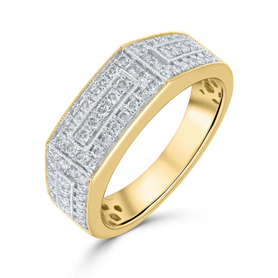 Diamond Signet Ring 0.68ct G-SI Quality set in 9ct Yellow Gold