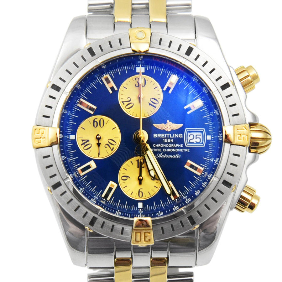 Breitling Chronomat Evolution Blue Dial Gold & Steel Ref: B13356 - My Jewel World