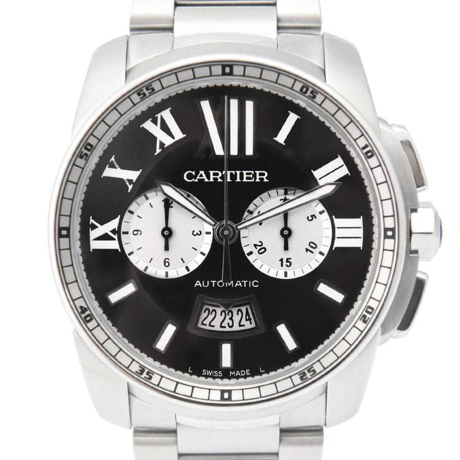 Cartier Calibre De Cartier Black Dial Stainless Steel Ref: 3578 - My Jewel World