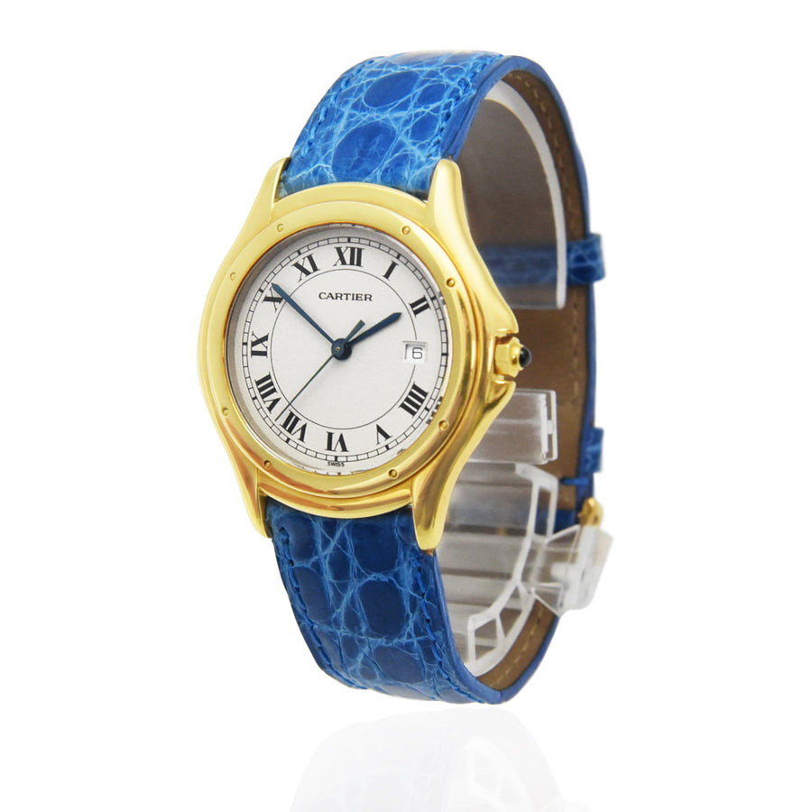 Cartier Cougar White Dial Leather Ref: 887920 - My Jewel World
