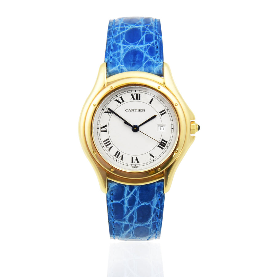 Cartier Cougar White Dial Leather Ref: 887920 - My Jewel World