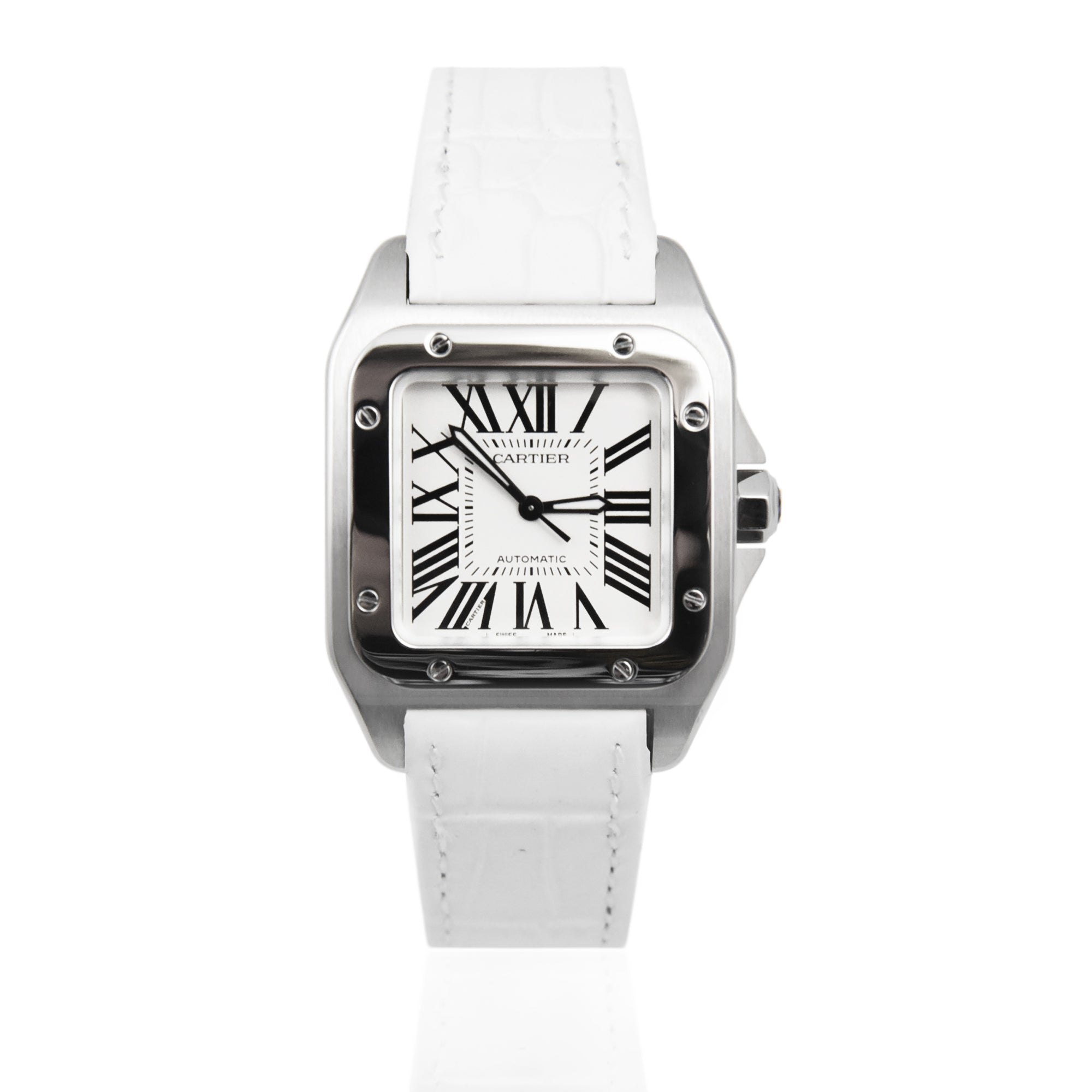 Cartier Santos 100 Mid Size White Dial Ref 2878 My Jewel World