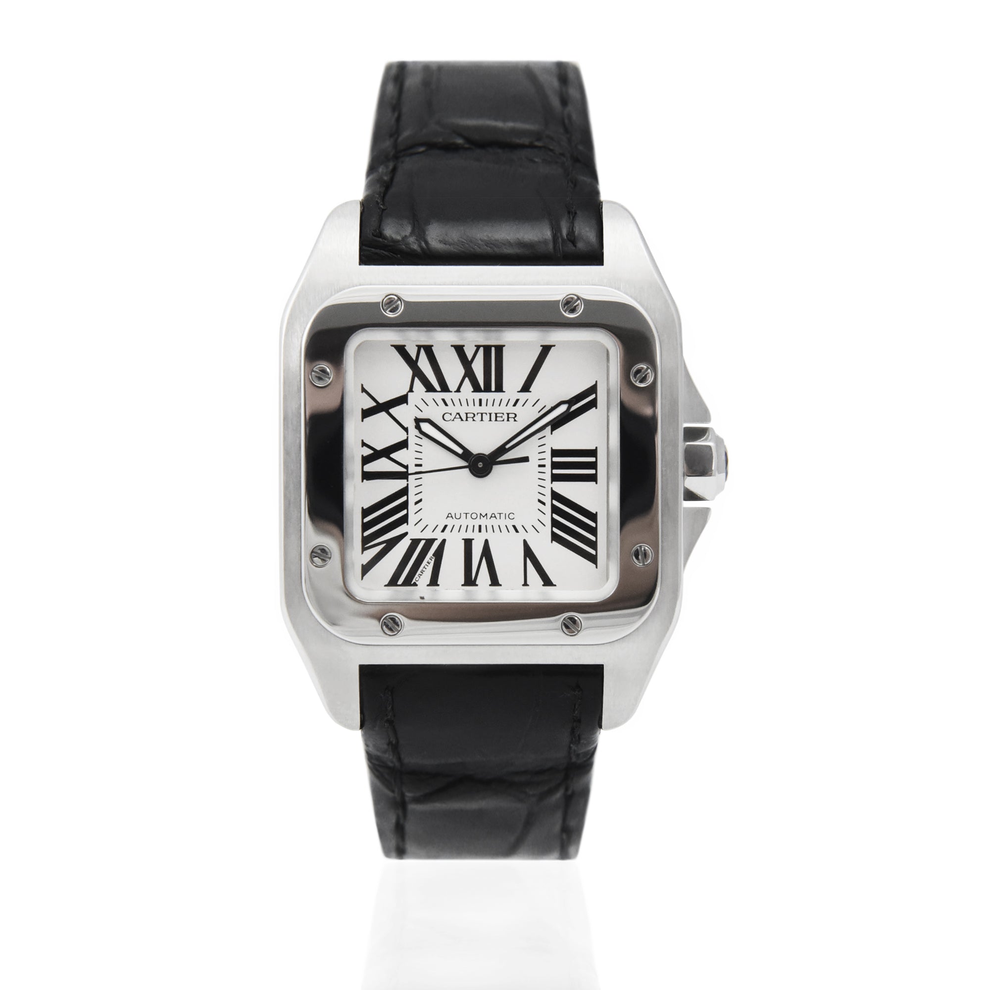 Cartier Santos 100 Mid Size White Dial Ref 2878 My Jewel World