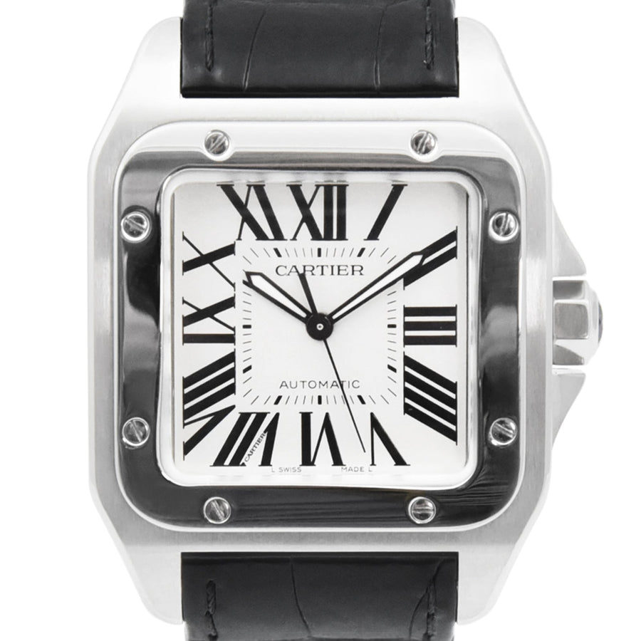 Cartier Santos White Dial Leather Ref: 2656 - My Jewel World