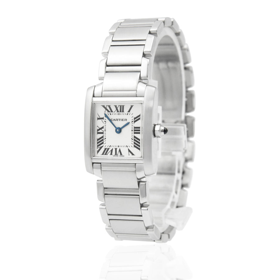 Cartier Tank Francaise White Dial Stainless Steel Ref: 2384 - My Jewel World