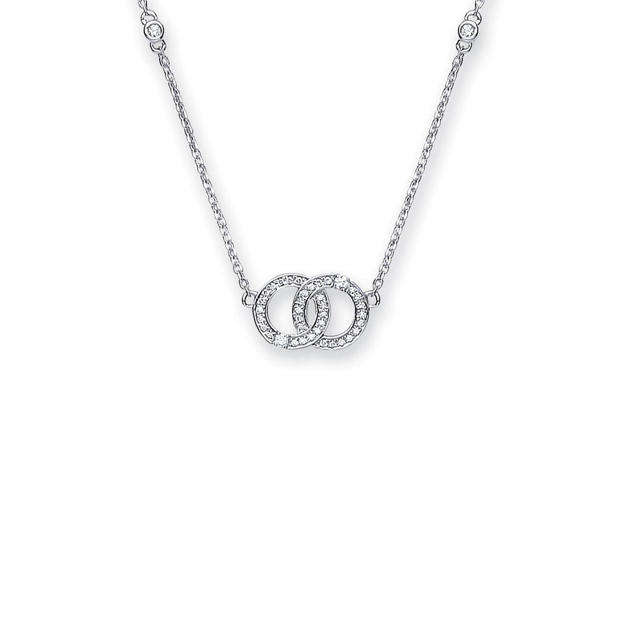 Circle of Life Diamond Necklace 18 Inch 0.34ct H-SI in 9K White Gold - My Jewel World