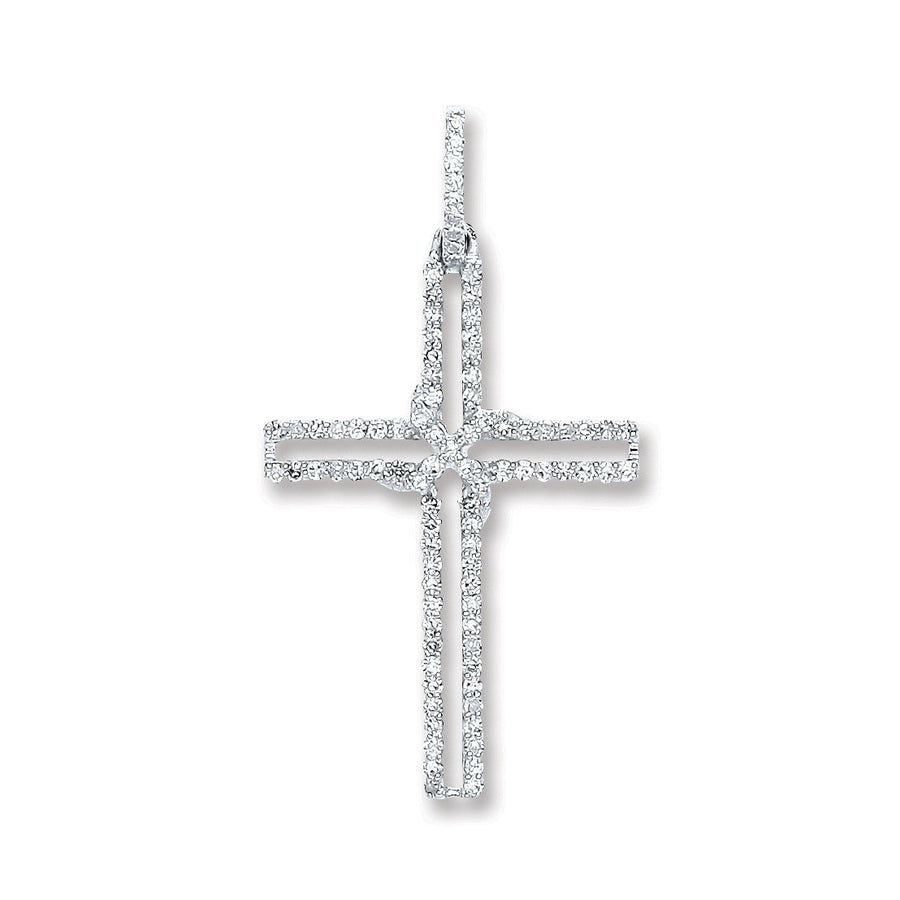 Cross Diamond Pendant Necklace 0.25ct H-SI in 9K Yellow Gold - My Jewel World