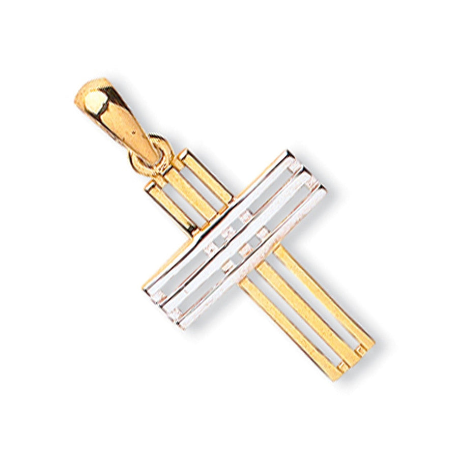 Cross Pendant Necklace in 9ct 2 Tone Gold 1.0g - My Jewel World