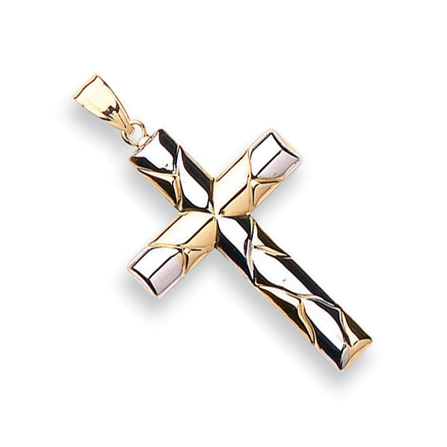 Cross Pendant Necklace in 9ct 2 Tone Gold 1.3g - My Jewel World