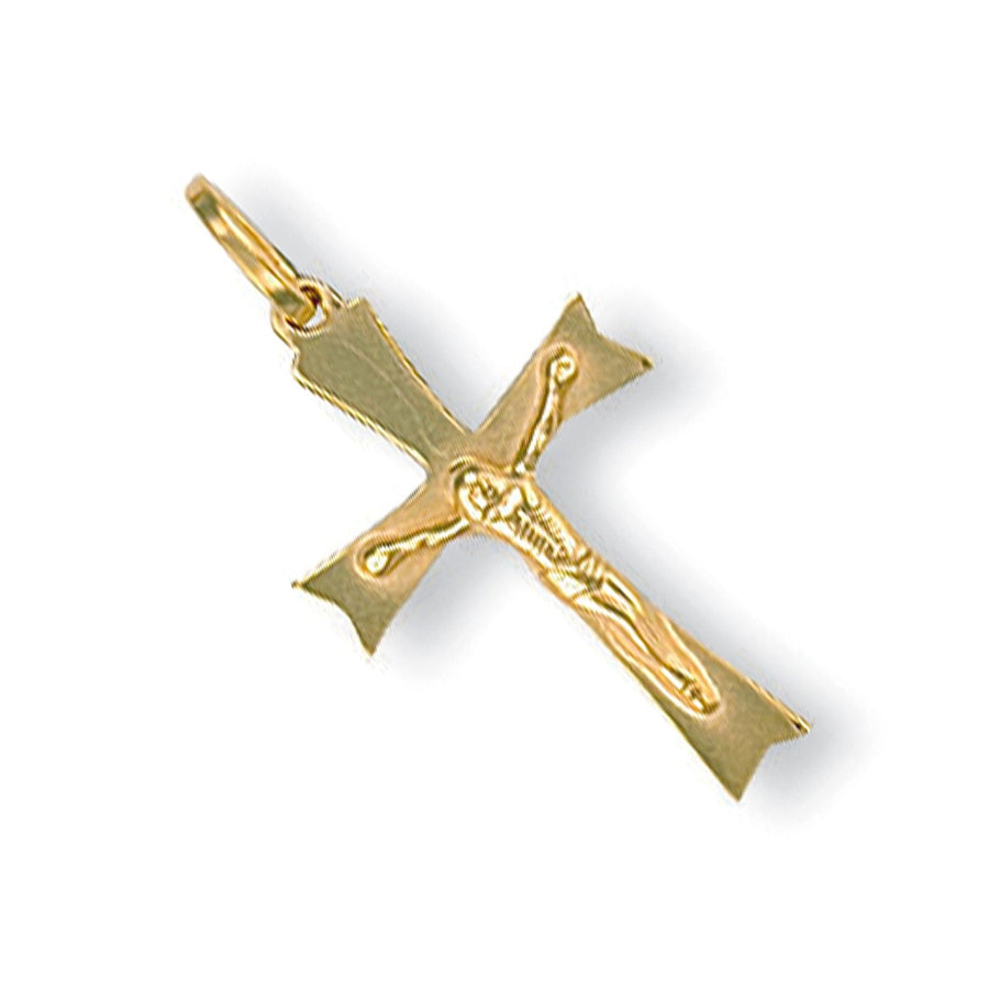 Crucifix Cross Pendant Necklace in 9ct Yellow Gold 0.6g - My Jewel World