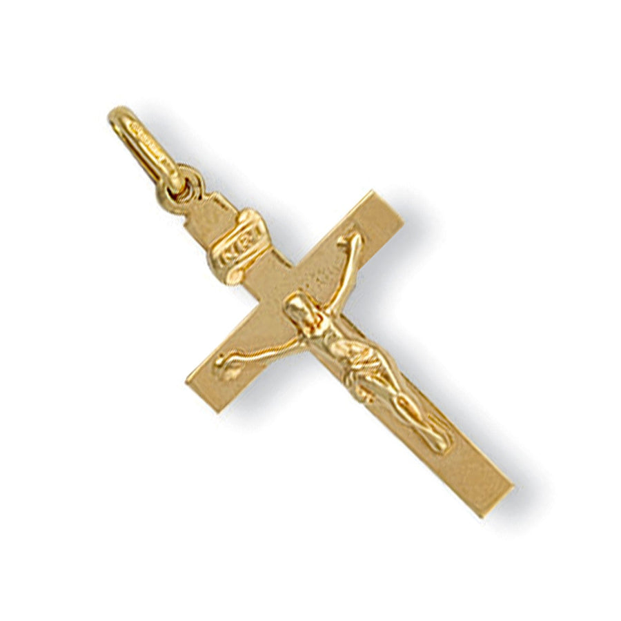 Crucifix Cross Pendant Necklace in 9ct Yellow Gold 1.1g - My Jewel World