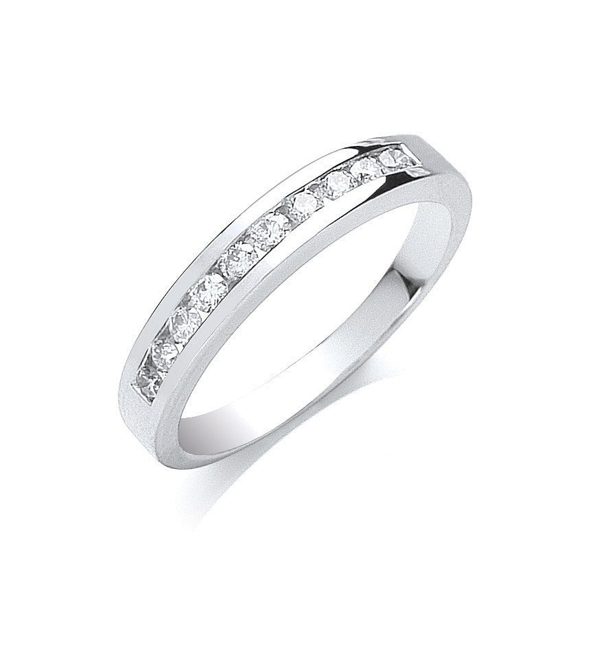 Diamond 10 Stone Eternity Ring 0.25ct H-VS Quality in Platinum - My Jewel World