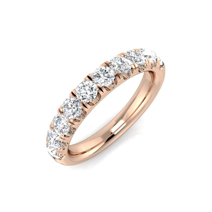 Diamond 10 Stone Eternity Ring 1.00ct F-VS Quality in 18k Rose Gold - My Jewel World