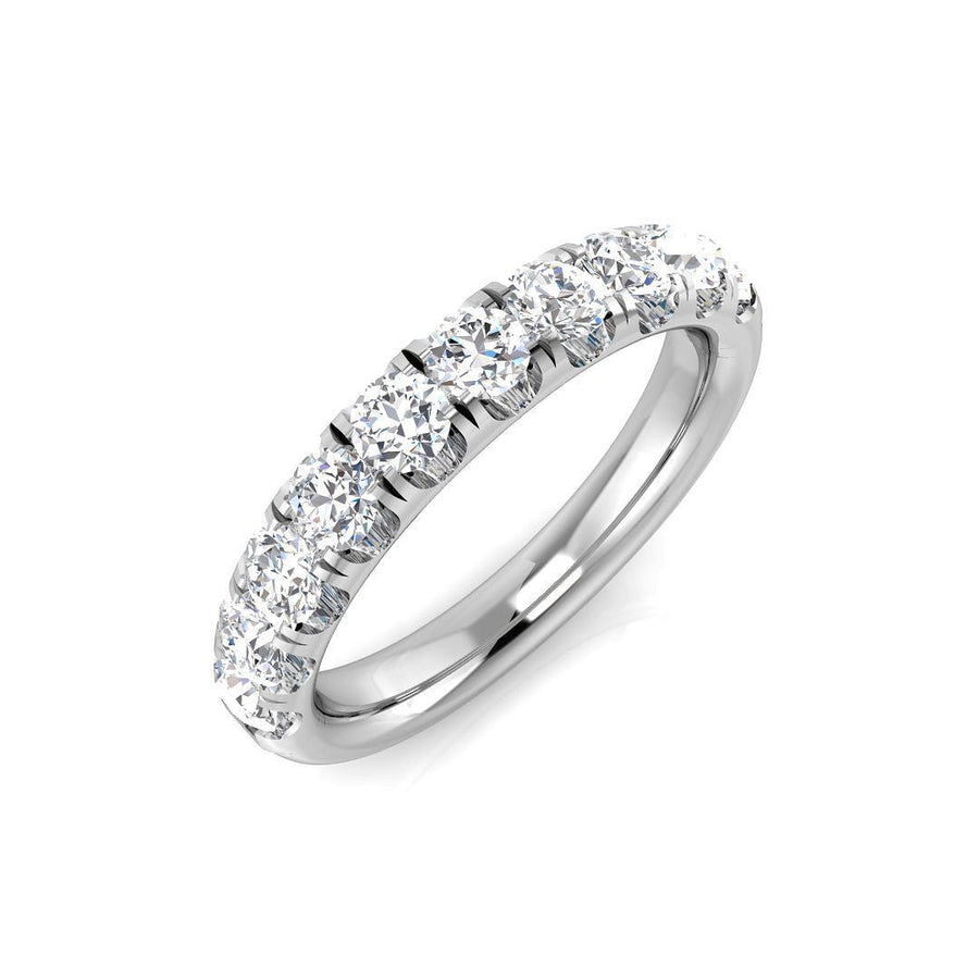 Diamond 10 Stone Eternity Ring 1.00ct F-VS Quality in 18k White Gold - My Jewel World