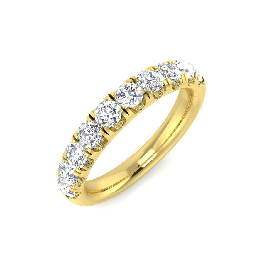 Diamond 10 Stone Eternity Ring 1.00ct F-VS Quality in 18k Yellow Gold - My Jewel World