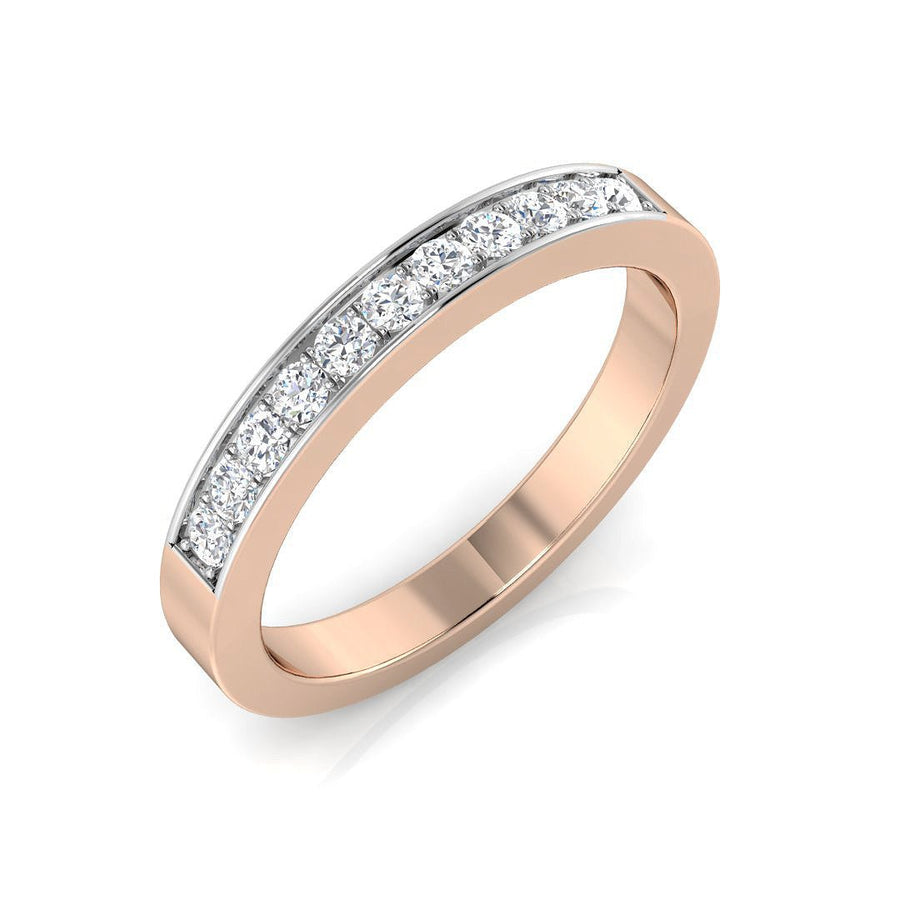 Diamond 11 Stone Eternity Ring 0.25ct F-VS Quality in 18k Rose Gold - My Jewel World