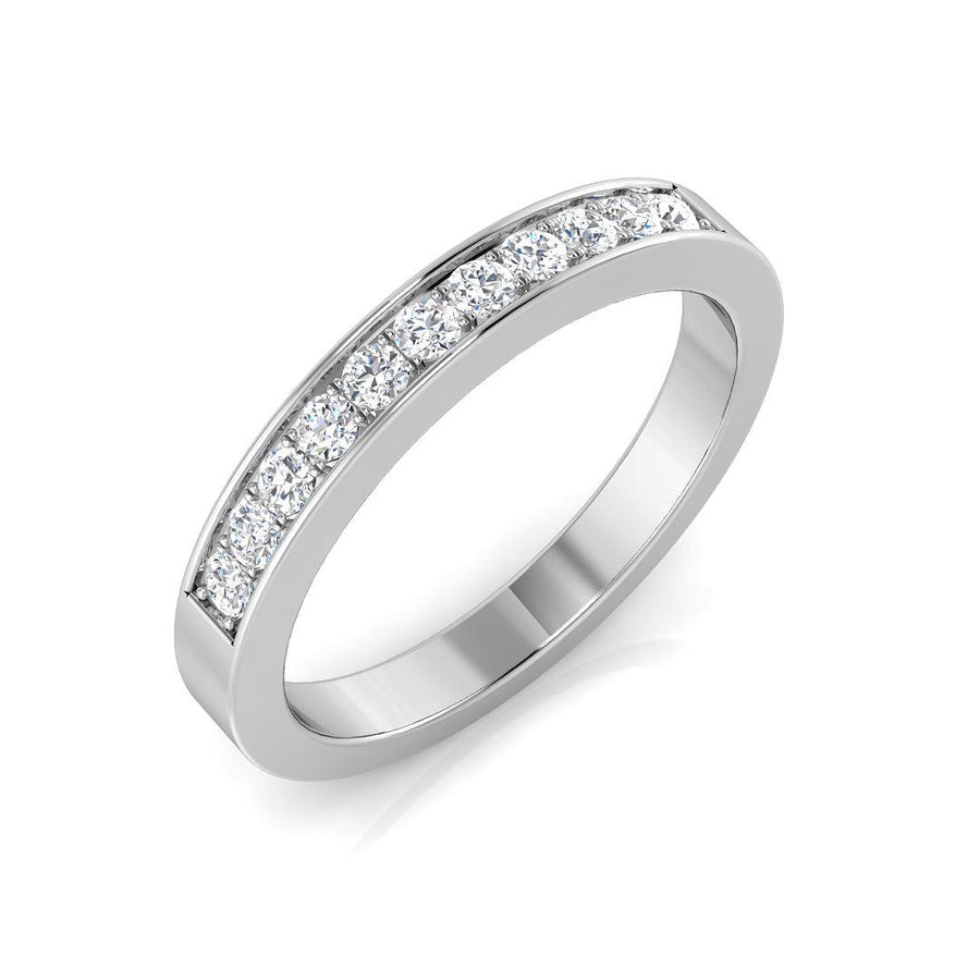 Diamond 11 Stone Eternity Ring 0.25ct F-VS Quality in 18k White Gold - My Jewel World