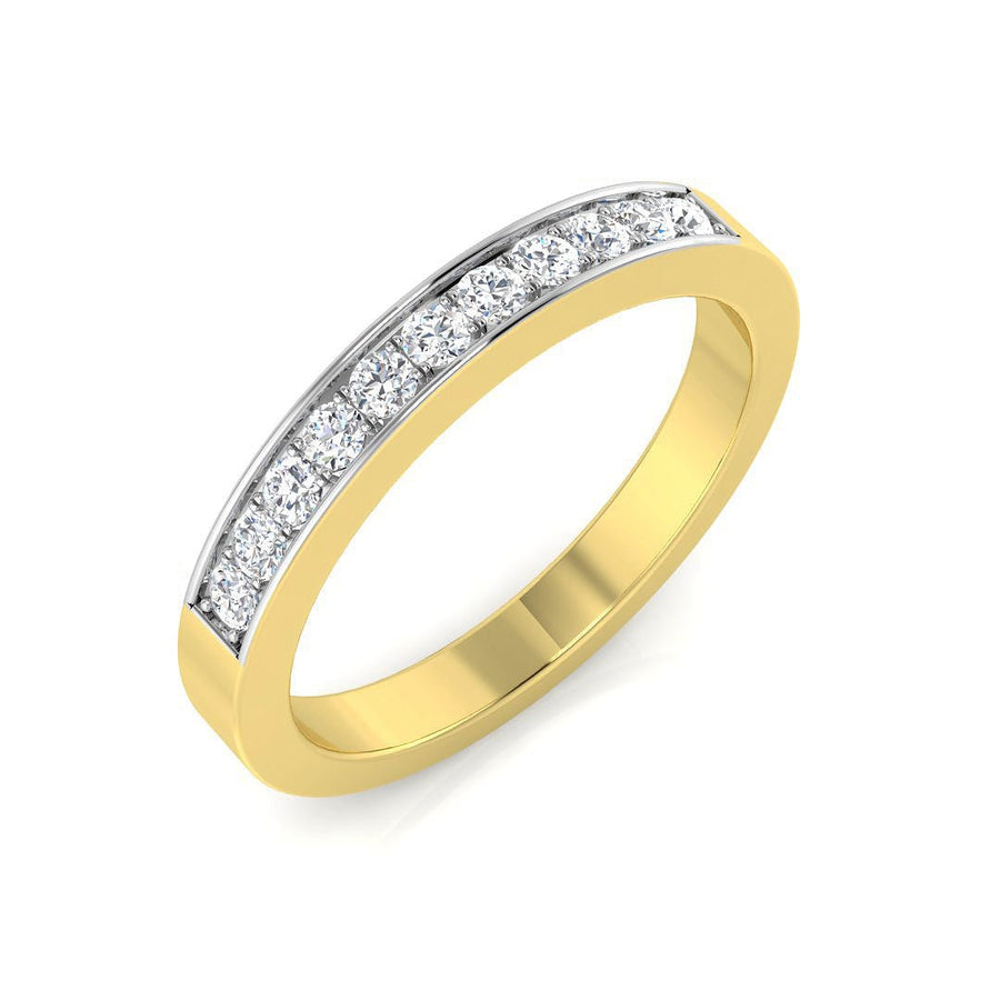 Diamond 11 Stone Eternity Ring 0.25ct F-VS Quality in 18k Yellow Gold - My Jewel World