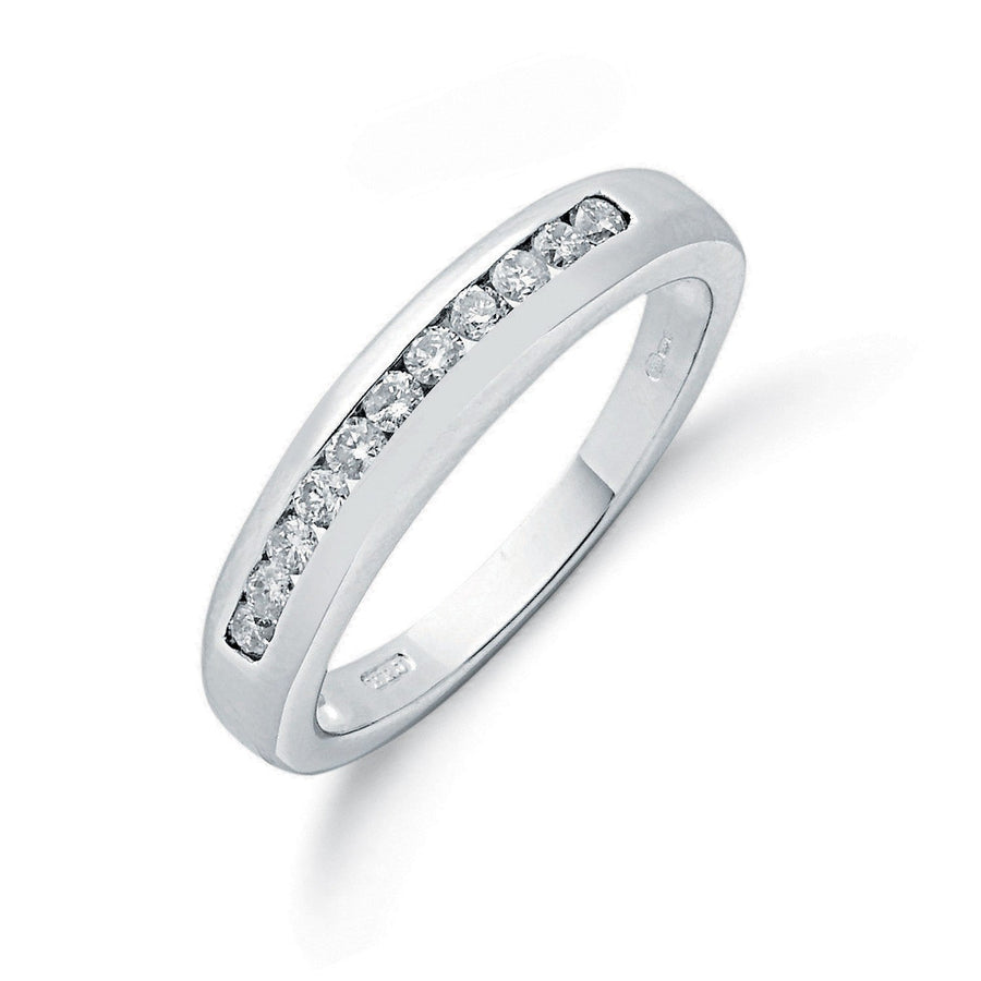 Diamond 11 Stone Eternity Ring 0.25ct H-SI Quality in 18K White Gold - My Jewel World