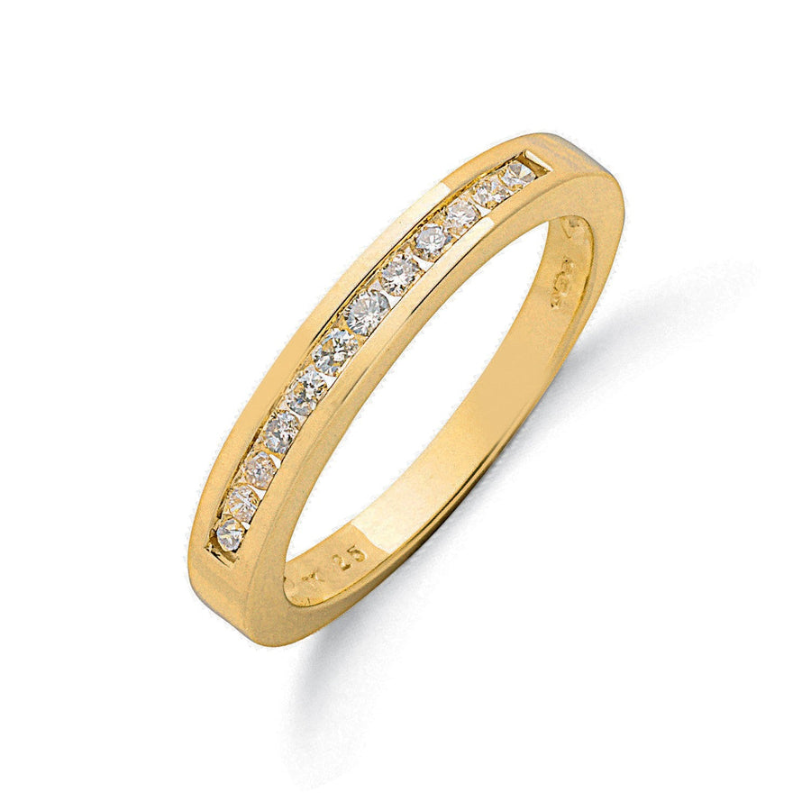 Diamond 11 Stone Eternity Ring 0.25ct H-SI Quality in 9K Yellow Gold - My Jewel World